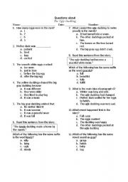 English Worksheet: The Ugly Duckling Reading Test Questions