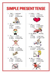 English Worksheet: SIMPLE PRESENT TENSE TEST ( just 3rd person)