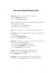 English Worksheet: Verbal Phrases (F~H)