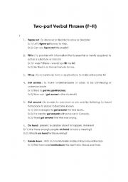 English worksheet: Verbal Phrases (F~H)