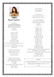 English worksheet: Regina Spektor Fidelity Lycris