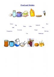 English worksheet: Food  and drinks