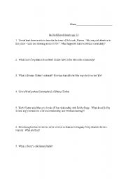 English Worksheet: In Cold Blood Quiz Questions to pg. 52