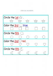 English worksheet: ORDINAL NUMBERS