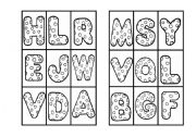 English Worksheet: ALPHABET BINGO