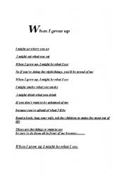 English Worksheet: When I Grow Up