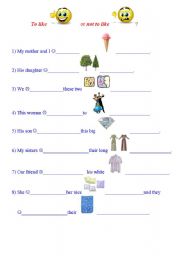 English worksheet: To like or not to like?
