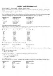 English worksheet: Comparative adverbs