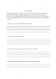 English worksheet: Goals 