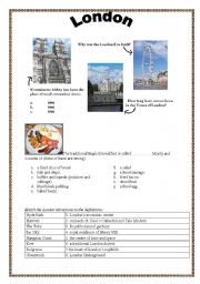 English Worksheet: Dont you just love London? with KEY