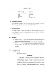 English Worksheet: listening lesson plan