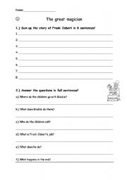 English Worksheet: The great magician 1