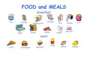 English worksheet: food and meals page 1