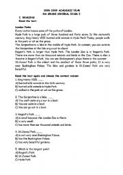 English worksheet: Written exam