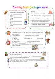 English Worksheet: SIMPLE PAST REGULAR VERBS