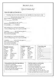 English Worksheet: Beatles-Yesterday