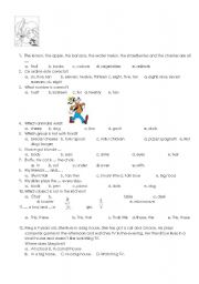 English worksheet: revision vocabulary