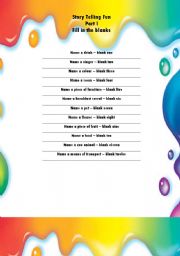 English Worksheet: Story telling Fun