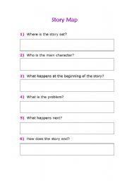 English Worksheet: story map