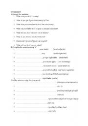 English Worksheet: If clause 