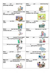 English Worksheet: Conversation cards (No. 14) - Past Simple or Past Continuous