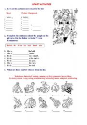 English Worksheet: Sport Activities