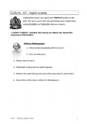 English worksheet: British novelists