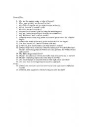 English worksheet: Beowulf Movie Test