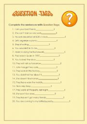 English Worksheet: QUESTION TAGS