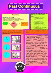 English Worksheet: Past Continuous - Speaking and Writing Excercises