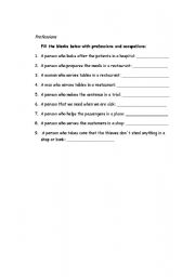 English worksheet: Professions