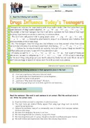 Drugs infuence today´s teenagers