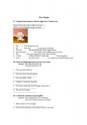 English worksheet: past simple review