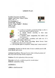 LESSON PLAN- Animals, Seasons, Present Tense Continuous