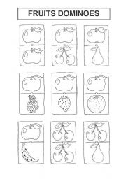 English Worksheet: FRUITS DOMINOES (4 pages)