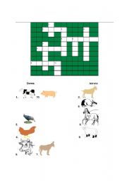 English Worksheet: Farm animanls puzzle