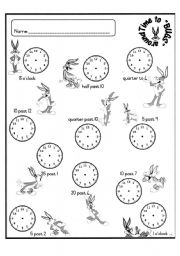 English Worksheet: Time to 