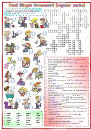 English Worksheet: Past simple Crossword (regular verbs)