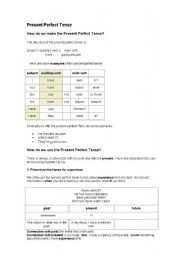 English worksheet: Present perfect tense