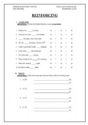 English worksheet: einforcing