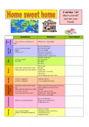 English Worksheet: Home sweet home