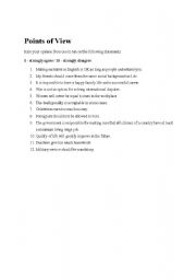English worksheet: point of view