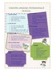 English Worksheet: CLASSROOM LANGUAGE