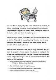 English Worksheet: reading comprehension