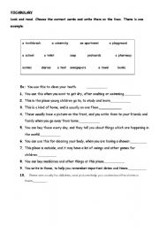 English worksheet: time saver vocabulary test
