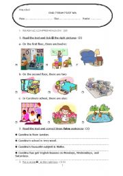English Worksheet: a test for the 7th form