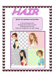 English worksheet: Hair