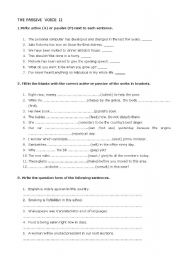 English Worksheet: The Passive Voice