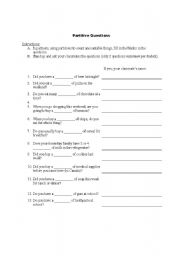 English worksheet: Partitive Questions - Find Someone Who...