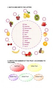 English Worksheet: fruit